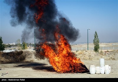 مانور زلزله و اتفای حریق تصفیه خانه شهید بهشتی همدان