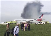 هواپیمای آمریکایی هنگام بلند شدن از زمین دچار آتش سوزی شد+عکس