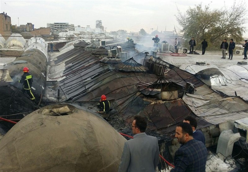 بازار تاریخی ارومیه آتش گرفت