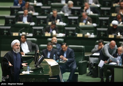 حسن روحانی رئیس جمهور در جلسه رای اعتماد به وزرای پیشنهادی دولت