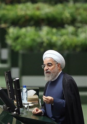 حسن روحانی رئیس جمهور در جلسه رای اعتماد به وزرای پیشنهادی دولت
