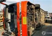 واژگونی اتوبوس گردشگران در کره‌ جنوبی
