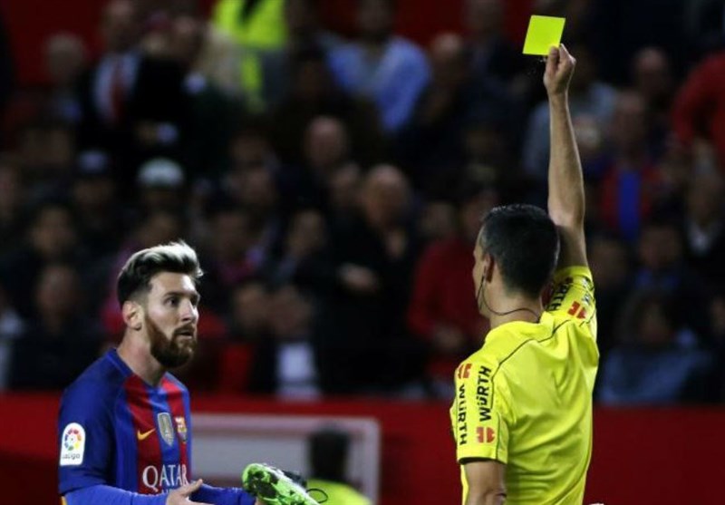 اعتراض بارسلونا به کارت زرد مسی در دیدار مقابل سویا