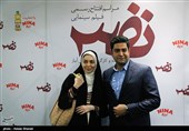 آزاده نامداری و همسرش در مراسم افتتاحیه فیلم سینمایی نفس