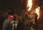 فیلم/آتش زدن شاخ‌های یک گاو برای برگزار کردن جشن
