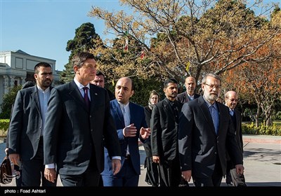 دیدار رئیس جمهور اسلوونی با علی لاریجانی