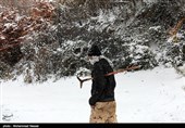 بارش برف در روستای زیارت - گلستان