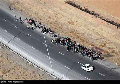 تصاویر هوایی پیاده روی زائران رضوی - مشهد