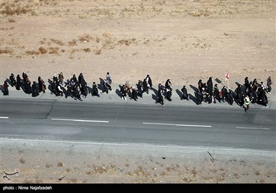 تصاویر هوایی پیاده روی زائران رضوی - مشهد
