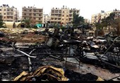 تخریب کامل بیمارستان صحرایی در «حلب» در حمله موشکی تکفیری‌ها + تصاویر