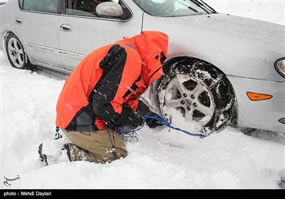 برف و راه بندان در جاده های منتهی به اهر