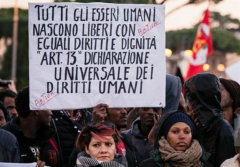 اعتراض پناهجویان به شرایط بد زندگی در پایتخت ایتالیا