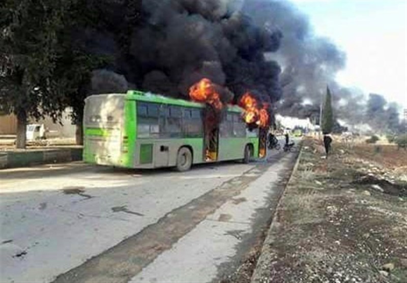 Teröristler Fua ve Keferya&apos;da Tahliye Otobüslerini Yaktı