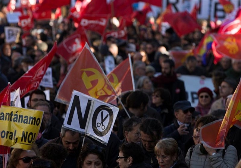 تظاهرات گسترده در مادرید در مخالفت با اصلاحات دولتی
