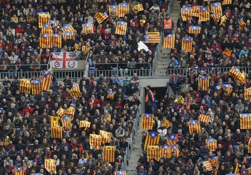 بارسلونا مجازات یوفا را پذیرفت/ دردسرهای پرچم‌های استقلال‌طلبی کاتالان‌ها