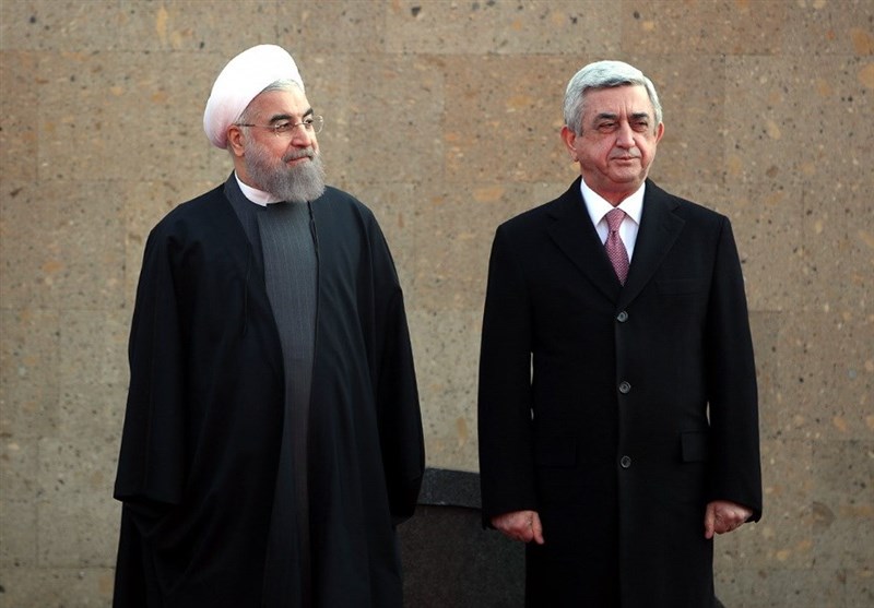 استقبال رسمی رئیس‌جمهوری ارمنستان از روحانی