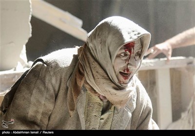 یکی از نجات یافتگان جنگ سوریه در حلب