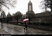 بارش برف در همدان