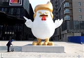 عکس / مجسمه خروس، شبیه دونالد ترامپ