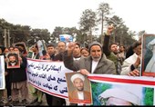 تظاهرات مردم هرات در پی حملات تروریستی به اماکن مقدس در غرب افغانستان + تصاویر