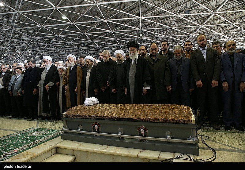 Ayatollah Khamenei Leads Ritual Prayers at Ex-President’s Funeral