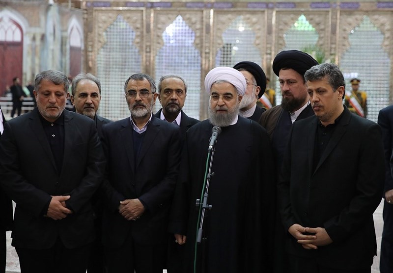 روحانی: الشعب الایرانی اظهر للعالم وحدة النظام من خلال مشارکته فی مراسم التشییع