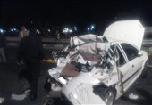 محبوس شدن سرنشنیان رانا پس از تصادف شدید با کامیون + تصاویر