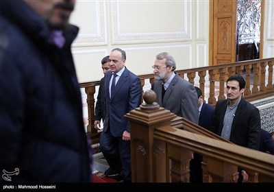 دیدار عماد خمیس نخست وزیر سوریه با علی لاریجانی رئیس مجلس