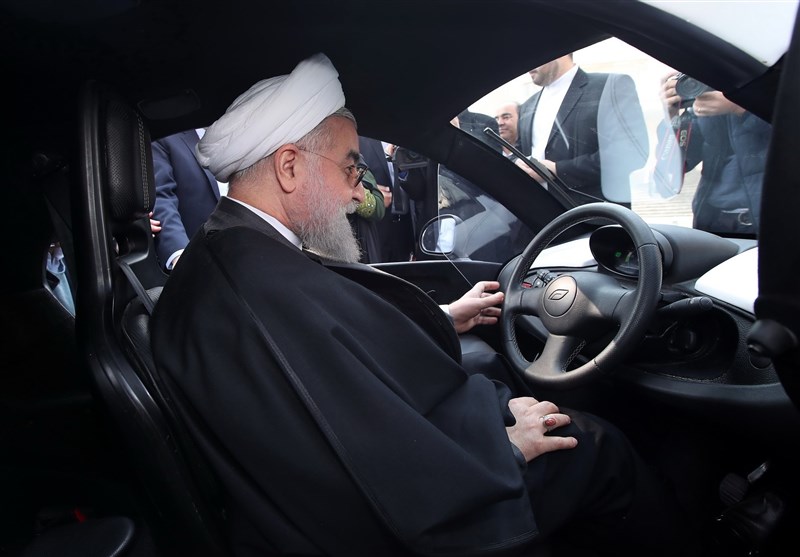 President Rouhani Test-Drives Homegrown Electric Car