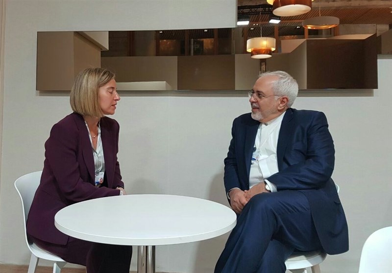 Iran’s Zarif, EU’s Mogherini Discuss JCPOA, Syria in Davos