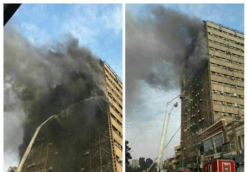 ساختمان پلاسکو تهران آتش گرفت+عکس و فیلم