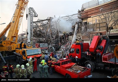 ادامه عملیات امداد رسانی حادثه پلاسکو