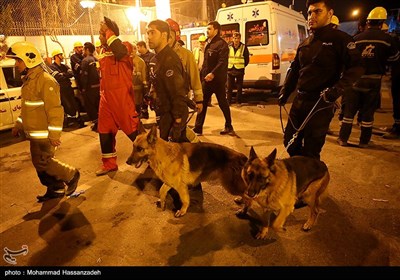 ادامه عملیات امداد رسانی حادثه پلاسکو