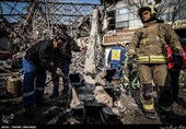 مهار آتش در ساختمان پلاسکو تهران