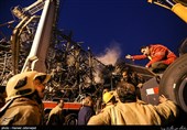ادامه عملیات امداد رسانی حادثه پلاسکو