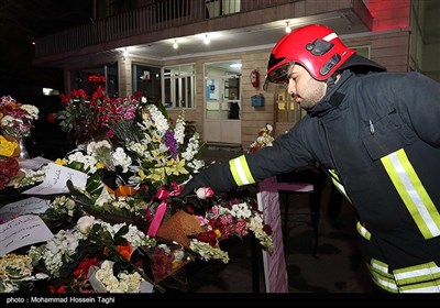 همدردی مردم مشهد با آتش نشانان حادثه پلاسکو