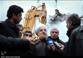 Ruhani Plasco Enkazını Kaldırma Çalışmalarını İnceleyerek Açıklama Yaptı