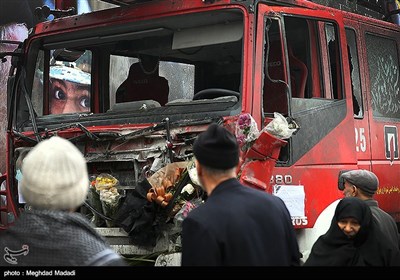 آثار بجا مانده از حادثه پلاسکو در حاشیه نماز جمعه تهران