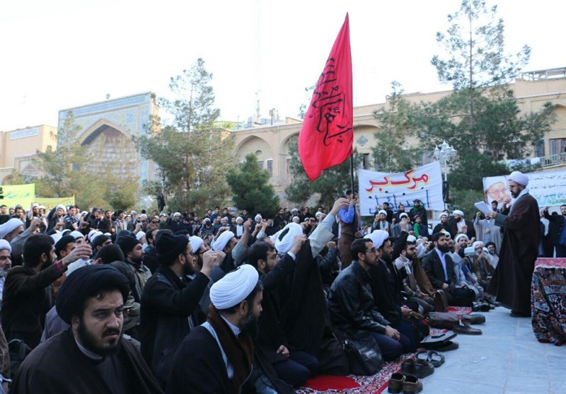 تجمع طلاب حوزه علمیه قم در حمایت از شیخ عیسی قاسم و مردم انقلابی بحرین