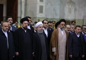 حضور روحانی و اعضای دولت در حرم امام (ره) + عکس
