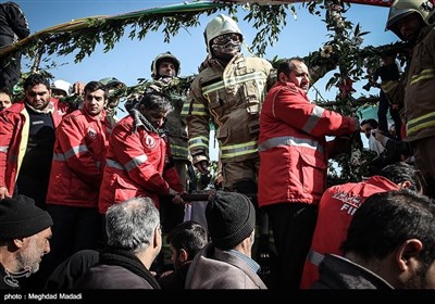 تشییع جثامین رجال الاطفاء شهداء حادثة انهیار برج بلاسکو