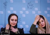 سیما تیرانداز و ترلان پروانه در نشست خبری فیلم فِراری - سی و پنجمین جشنواره فیلم فجر
