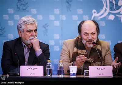 امین تارخ و حسین پاکدل در نشست خبری فیلم پشت دیوار سکوت - سی و پنجمین جشنواره فیلم فجر