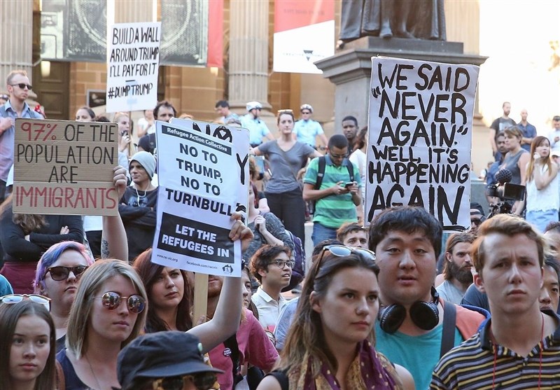 Protests Held across Australia against Donald Trump
