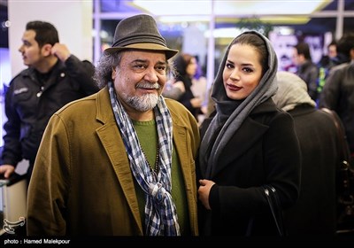 محمدرضا شریفی‌نیا و فرزندش ملیکا شریفی‌نیا در هفتمین روز سی و پنجمین جشنواره فیلم فجر - برج میلاد