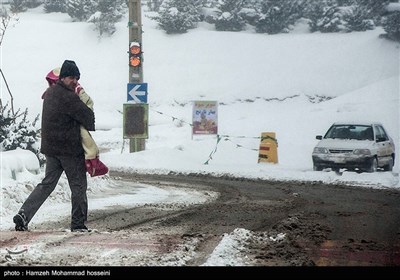 ایران کے ضلع دماوند میں برفباری کے مناظر