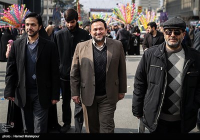 حمیدرضا مقدم‌فر مشاور رسانه‌ای فرمانده کل سپاه در راهپیمایی 22 بهمن - تهران