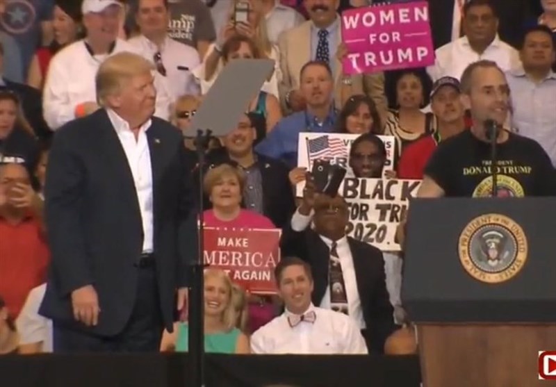 Trump Calls Audience Member onto Stage at Rally