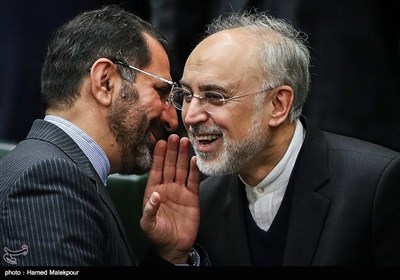علی‌اکبر صالحی رئیس سازمان انرژی اتمی در جلسه استیضاح عباس آخوندی وزیر راه و شهرسازی