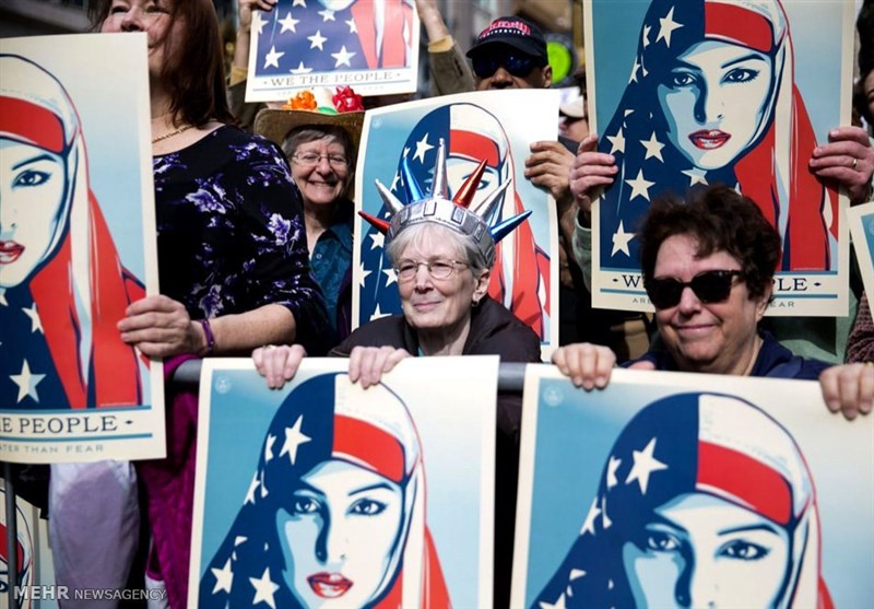 عکس / تجمع مردم نیویورک در حمایت از مسلمانان